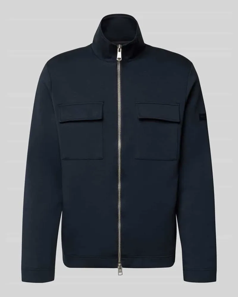 Marc O'Polo Regular Fit Sweatjacke aus Baumwoll-Mix Marine