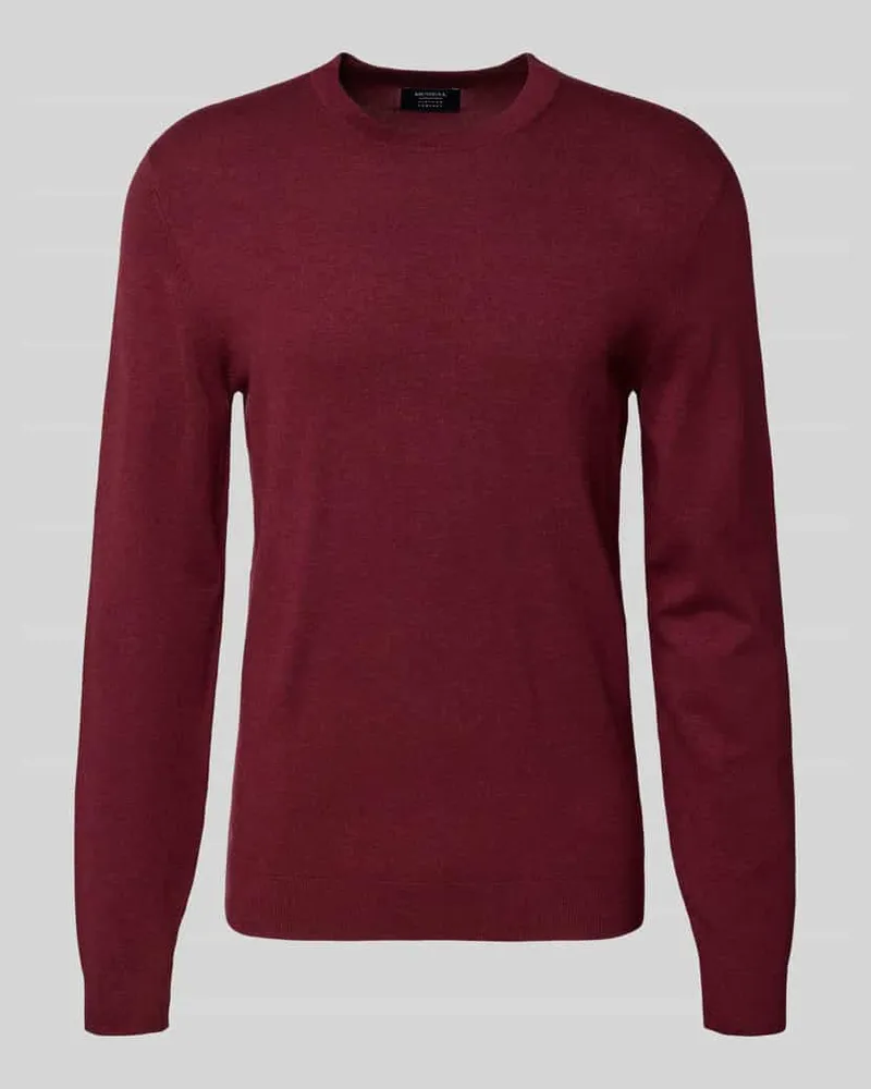 McNeal Strickpullover mit gerippten Abschlüssen Bordeaux