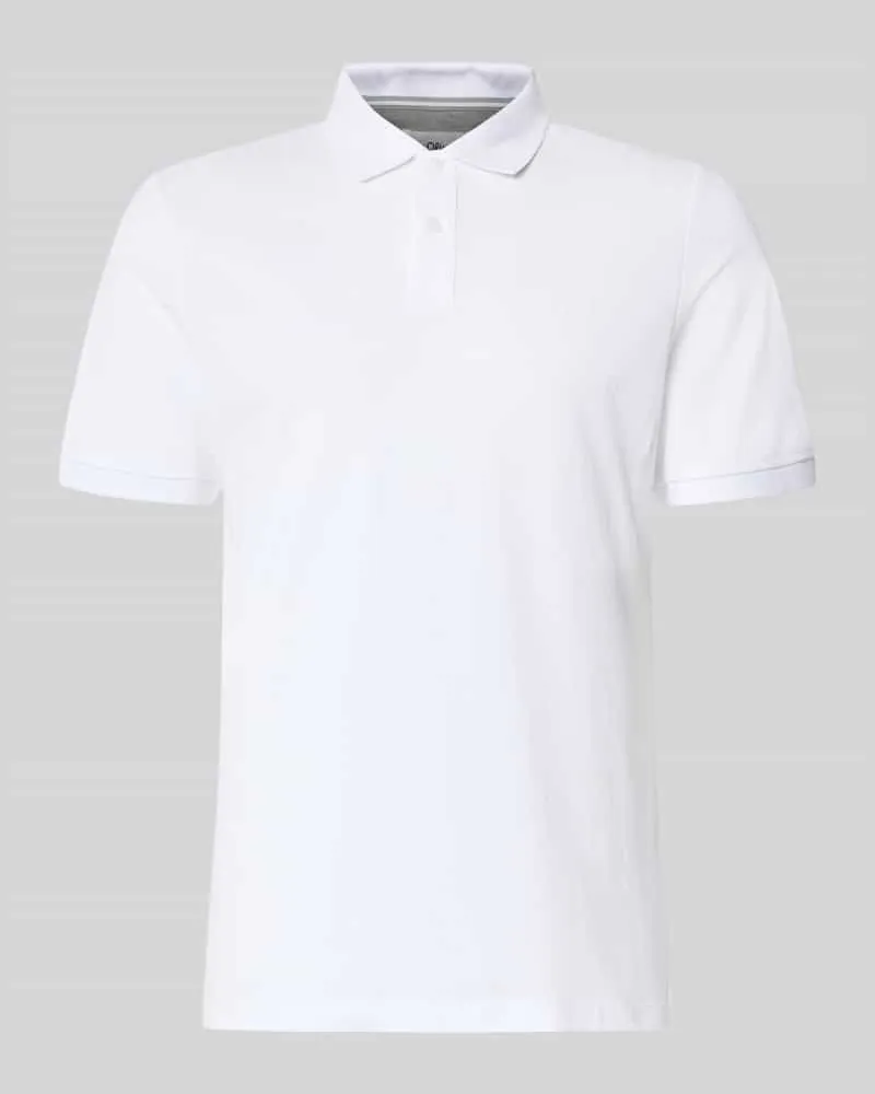 S.Oliver Regular Fit Poloshirt aus reiner Baumwolle Weiss