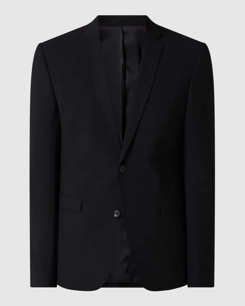 Esprit Slim Fit 2-Knopf-Sakko mit Stretch-Anteil Black