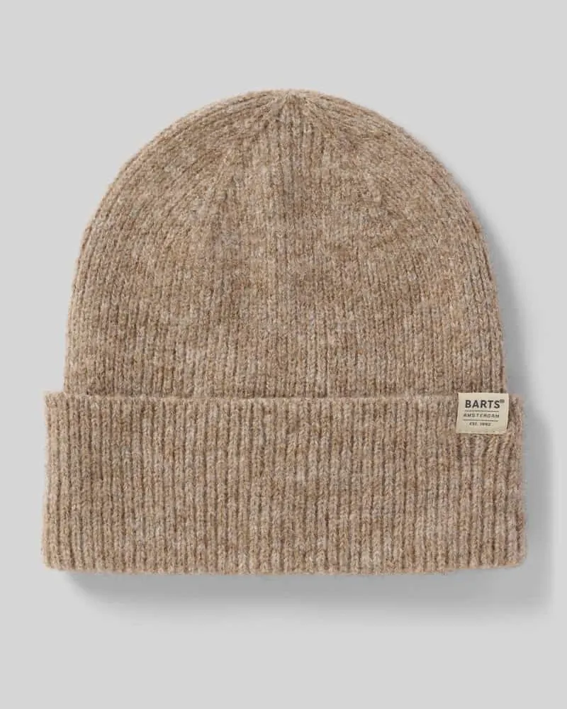 Barts Beanie mit Umschlag und Label-Detail Modell 'Willian Sand