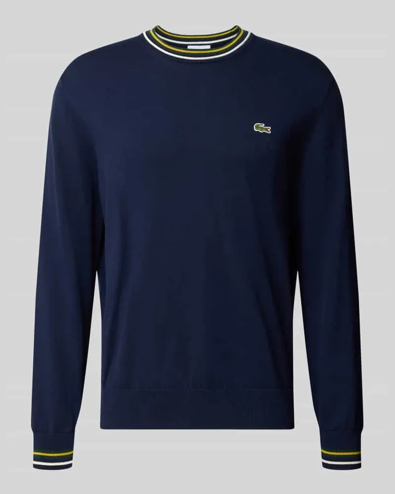 Lacoste Regular Fit Pullover aus reiner Wolle Marine