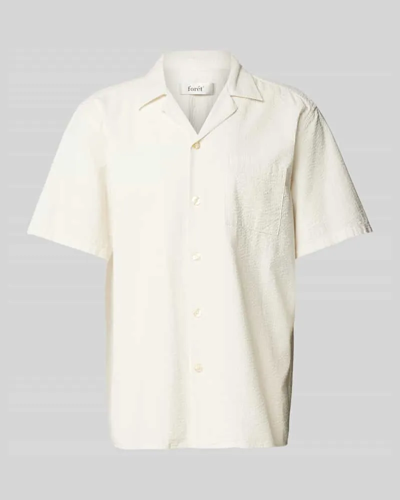 forét Regular Fit Freizeithemd mit 1/2-Arm Modell 'HUSH SEERSUCKER Offwhite