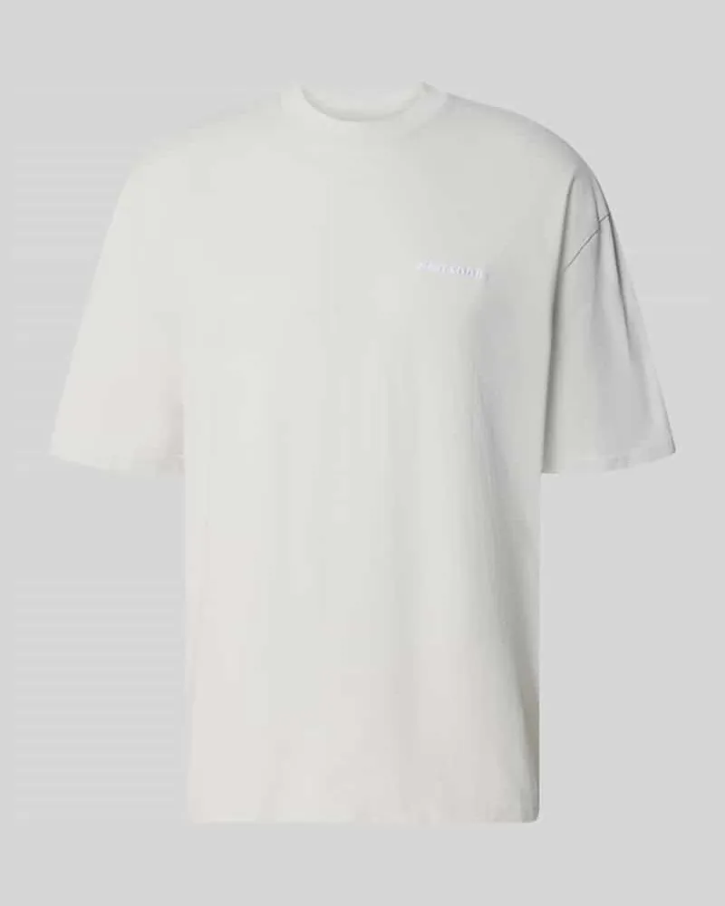 PEGADOR Oversized T-Shirt mit Logo-Stitching Hellgrau