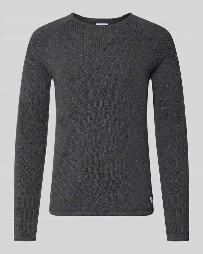 Jack & Jones Regular Fit Pullover aus reiner Baumwolle Modell 'Hill Anthrazit