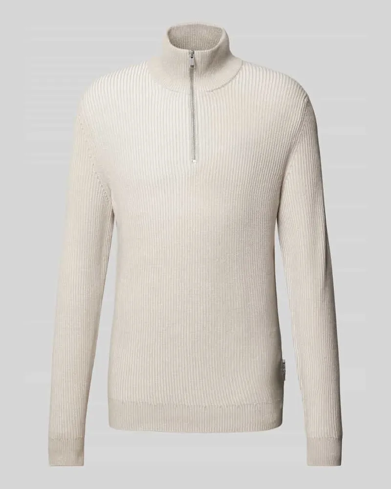 Marc O'Polo Regular Fit Troyer mit gerippten Abschlüssen 