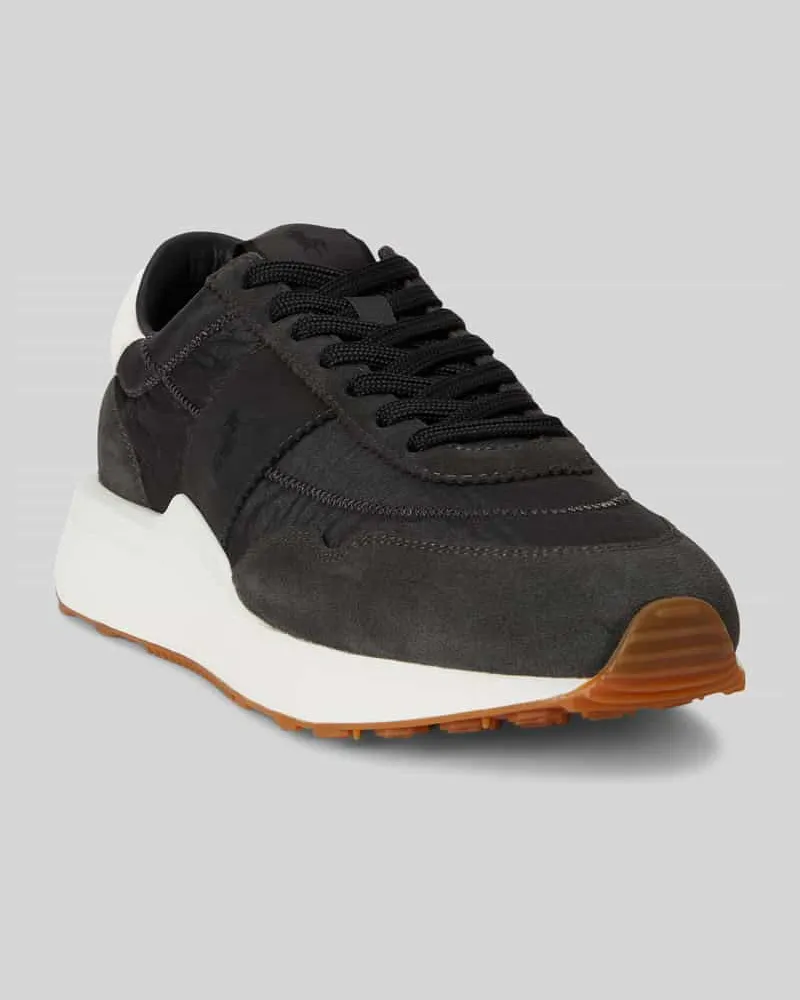 Ralph Lauren Sneaker Low aus Rindsnappa mit Logo-Details Black