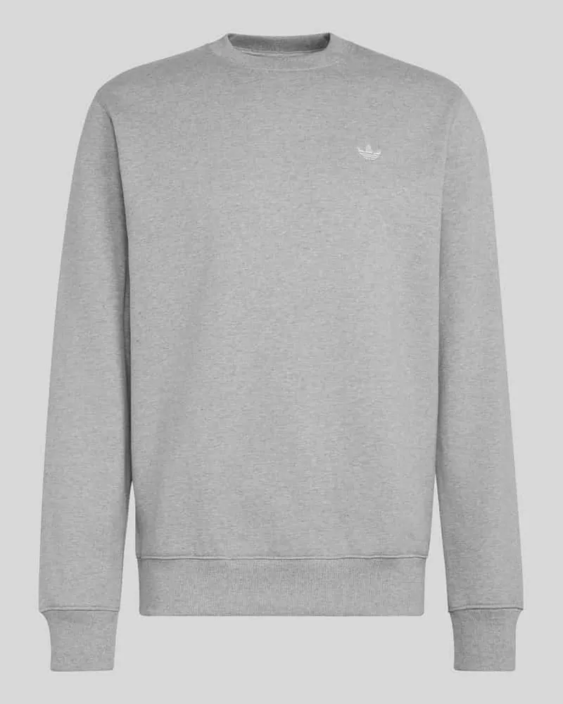 adidas Regular Fit Sweatshirt aus Baumwoll-Mix mit Logo-Stitching Mittelgrau