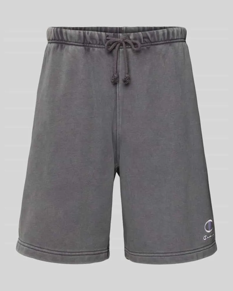 Champion Regular Fit Bermudas mit Label-Stitching Anthrazit