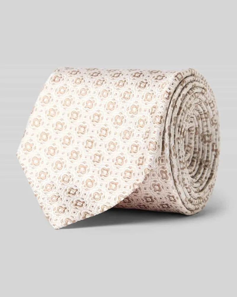 Monti Krawatte aus Seide im Allover-Look (7 cm Sand