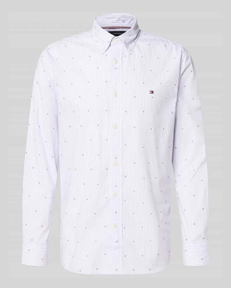 Tommy Hilfiger Regular Fit Freizeithemd aus reiner Baumwolle Hellblau