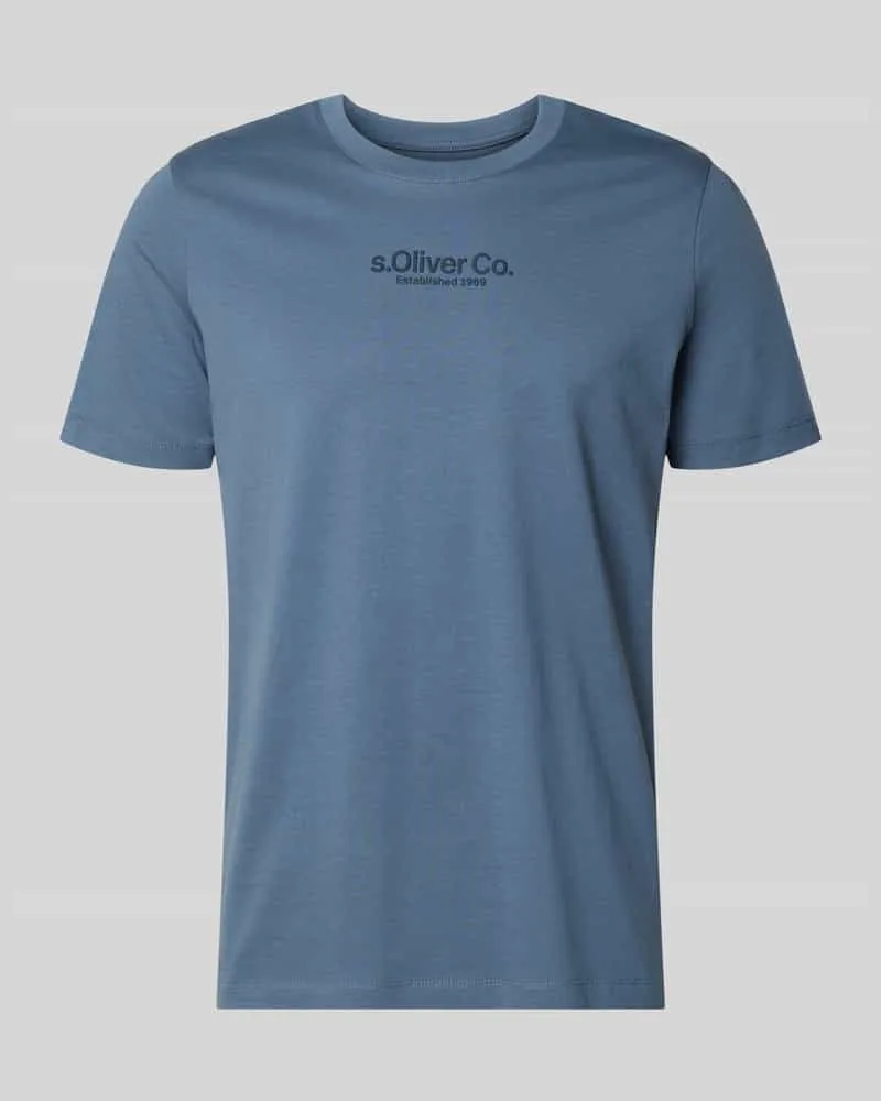 S.Oliver Regular Fit T-Shirt aus reiner Baumwolle Rauchblau