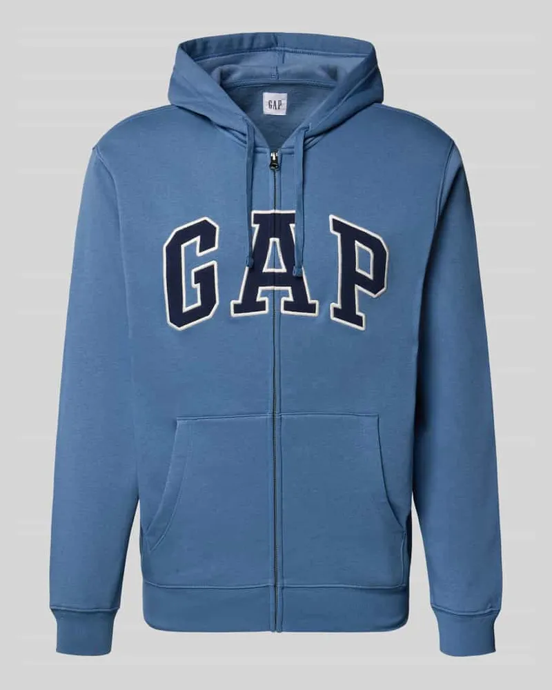 GAP Sweatjacke mit Logo und Känguru-Tasche Jeansblau