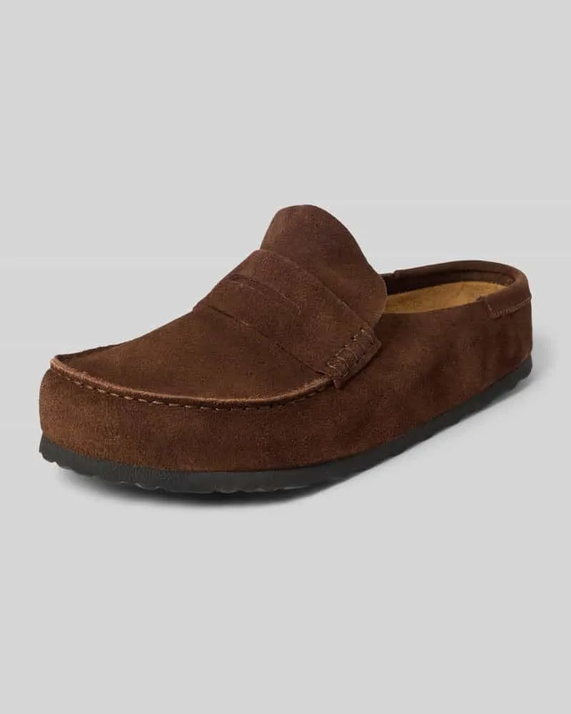 Birkenstock Clogs aus Veloursleder Modell 'Naples Wrapped Dunkelbraun