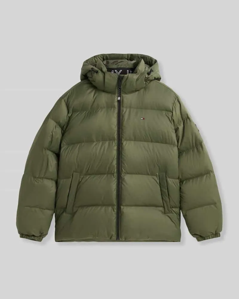 Tommy Hilfiger Relaxed Fit Daunenjacke mit Kapuze Oliv