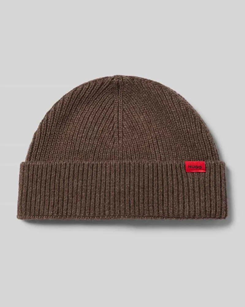 HUGO BOSS Mütze mit Logo-Patch Modell 'Xisk Mittelbraun