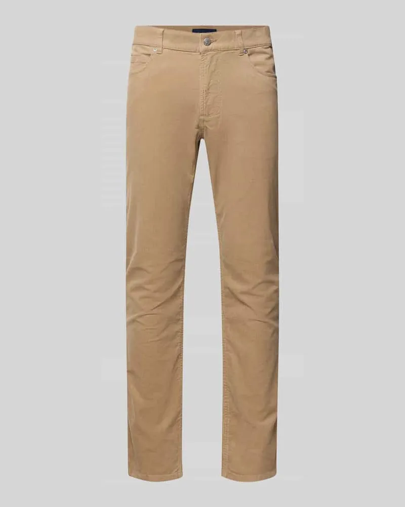 Christian Berg Stoffhose mit 5-Pocket-Design Beige