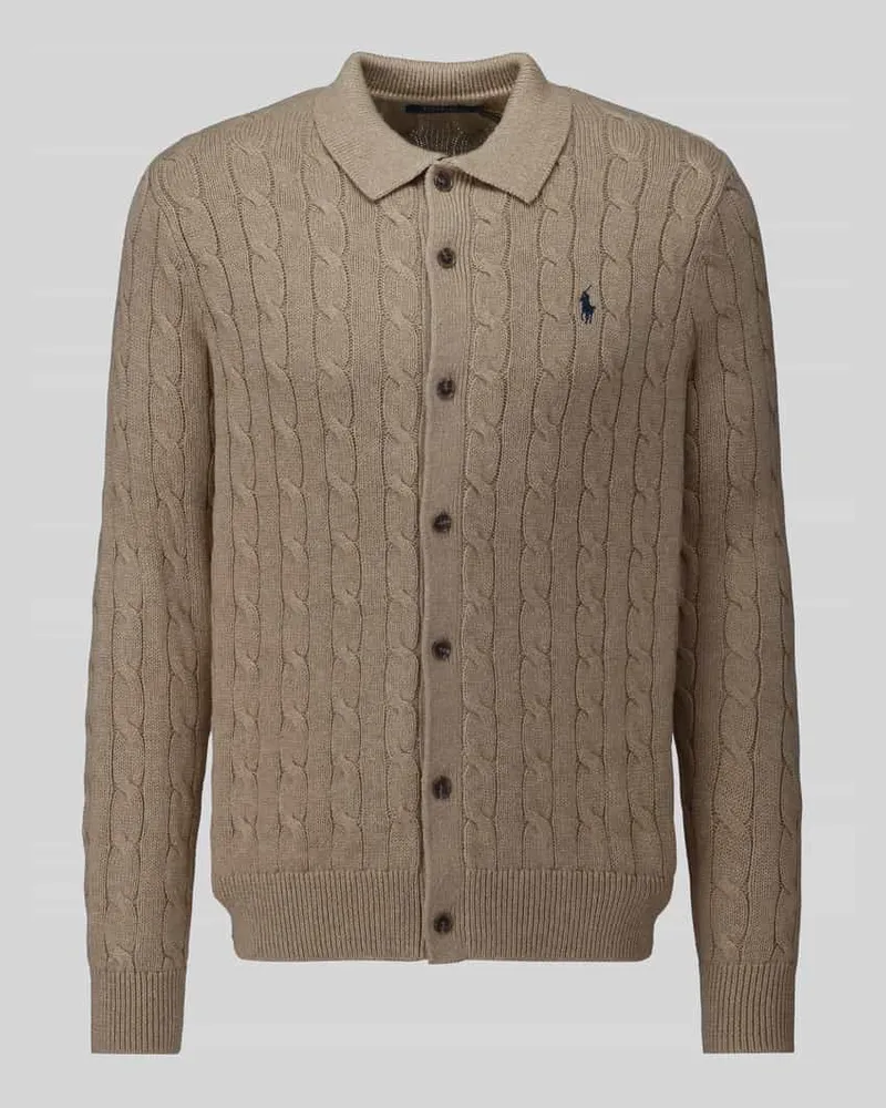 Ralph Lauren Regular Fit Strickjacke aus reiner Baumwolle Beige