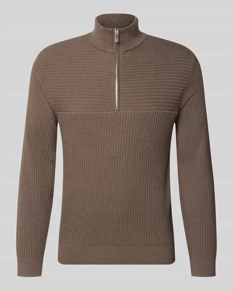 Armani Exchange Troyer mit Stehkragen und Reißverschluss Taupe