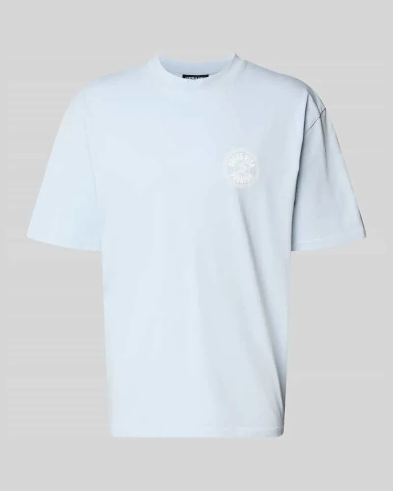 PEGADOR Oversized T-Shirt mit Label-Print Hellblau