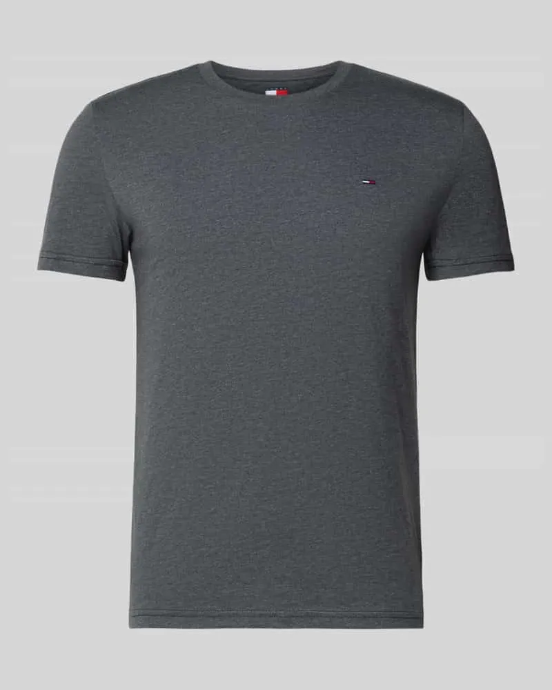 Tommy Hilfiger Regular Fit T-Shirt aus Baumwoll-Mix Anthrazit