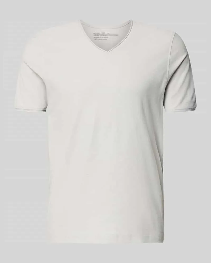 McNeal T-Shirt mit V-Ausschnitt und Rollsaum Hellgrau