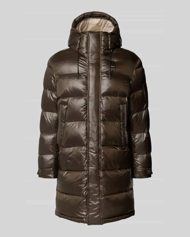Blauer Regular Fit Steppmantel mit Kapuze Modell 'ALDRICH Oliv