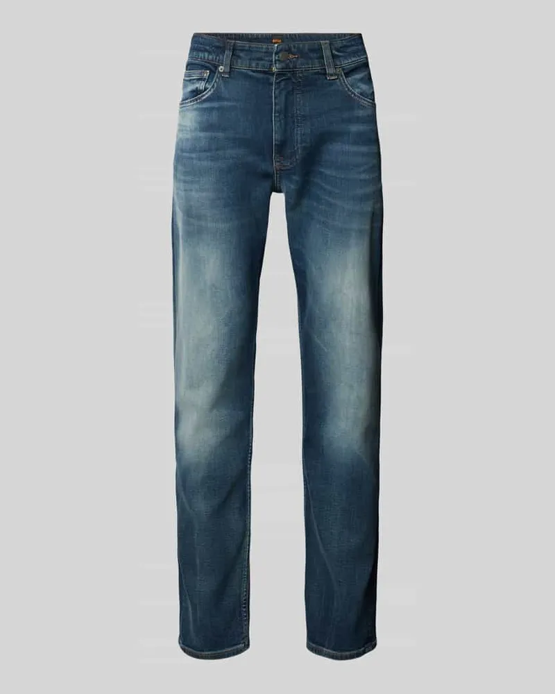 HUGO BOSS Slim Fit Jeans im 5-Pocket-Design Modell 'DELAWARE Jeansblau