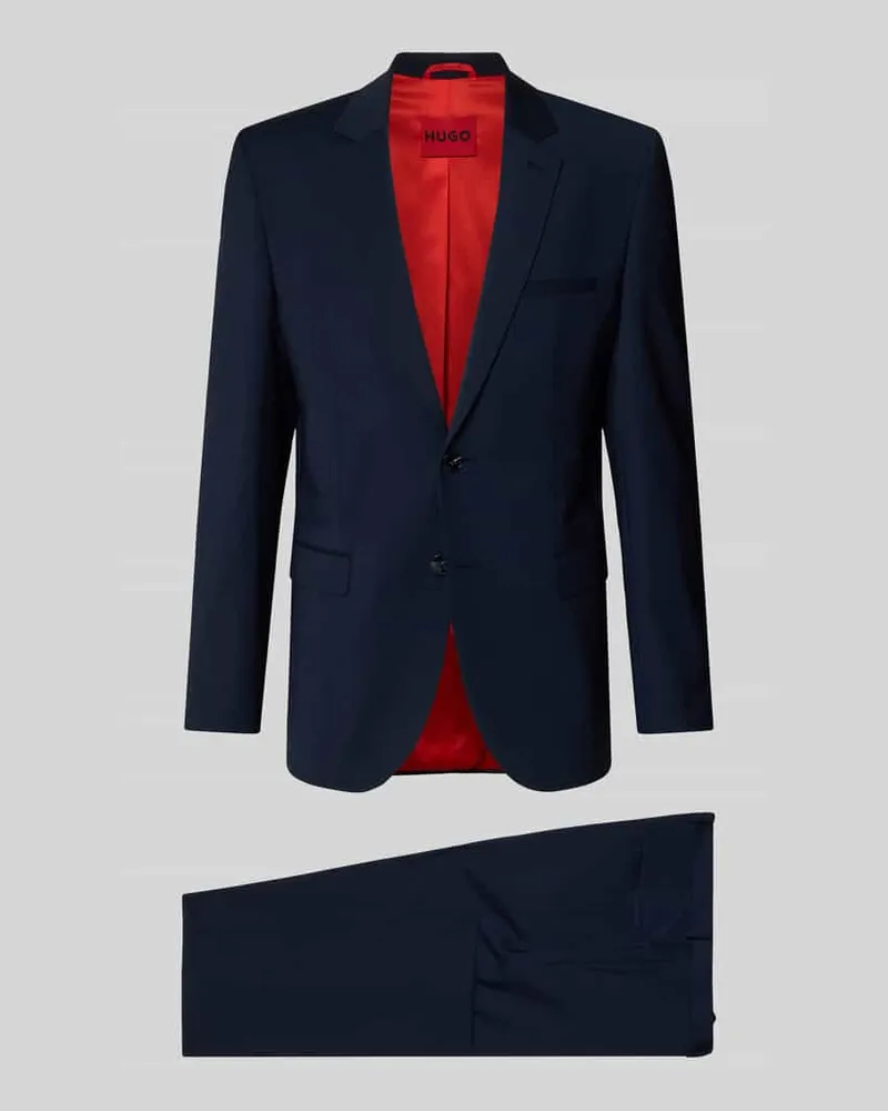 HUGO BOSS Super Slim Fit Anzug aus Woll-Mix Modell 'ARTI/HESTEN Marine