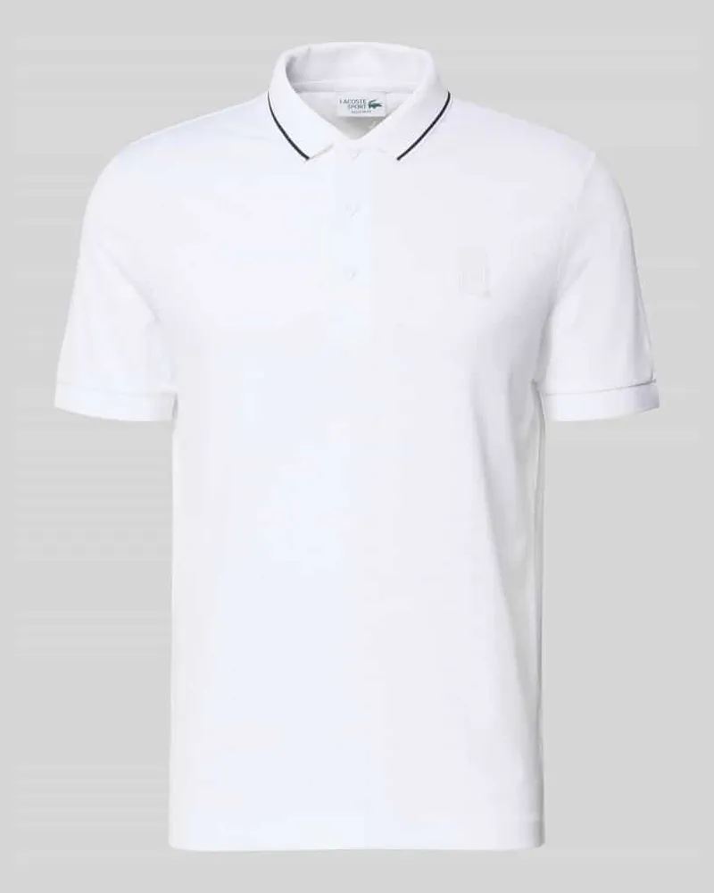 Lacoste Regular Fit Sport Poloshirt mit Kontraststreifen Weiss
