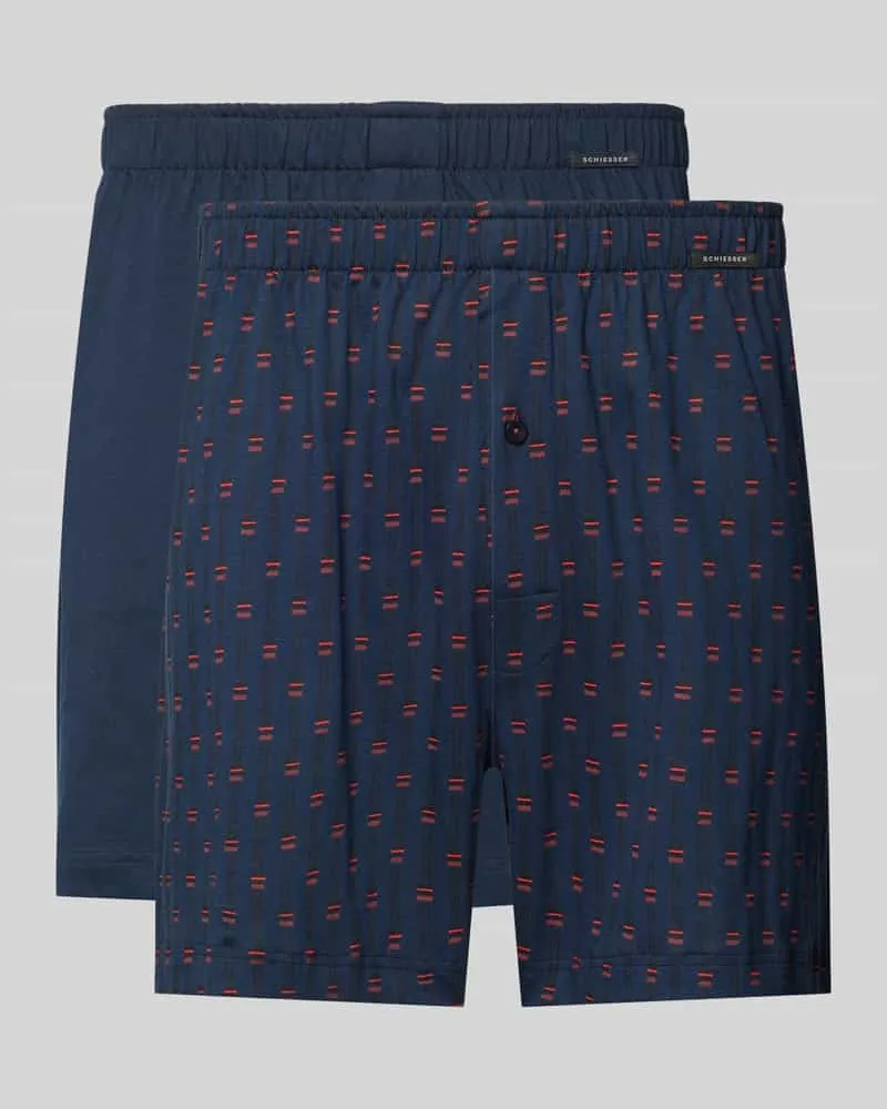 Schiesser Boxershorts mit elastischem Bund im 2er-Pack Marine