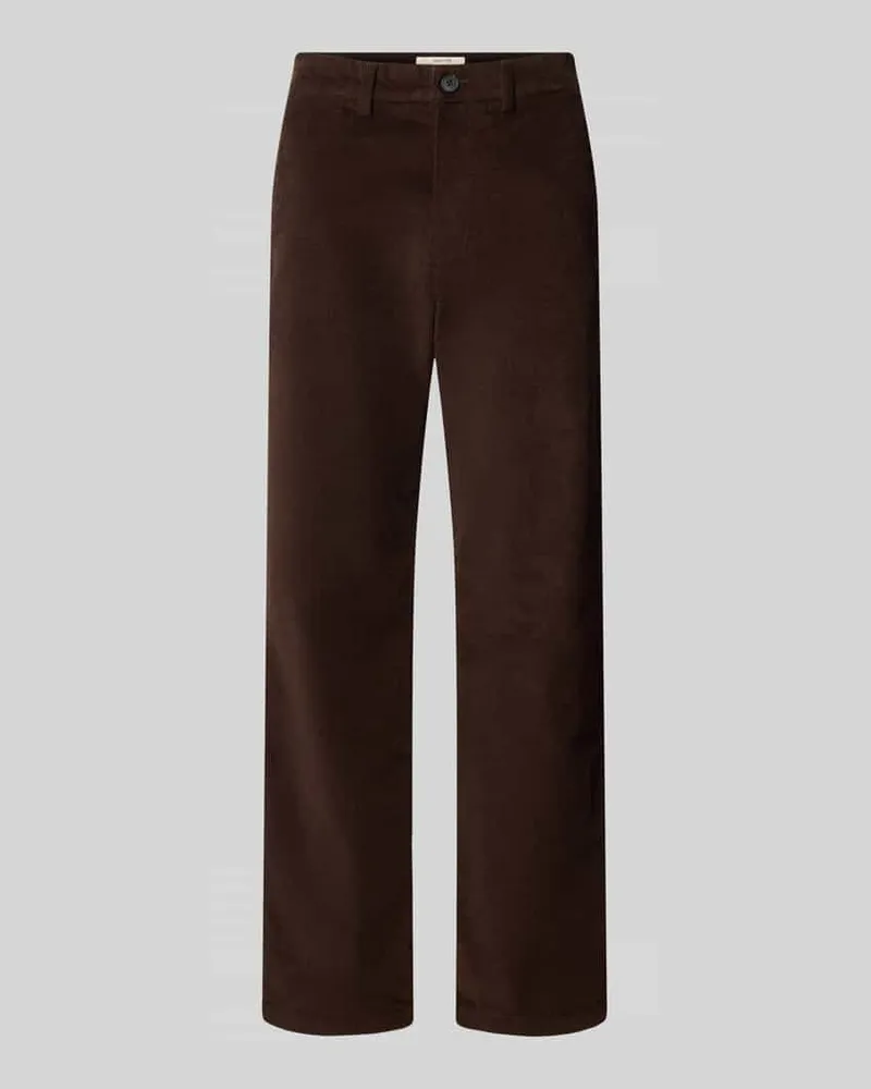 Selected Regular Fit Hose mit Bundfalte Schoko
