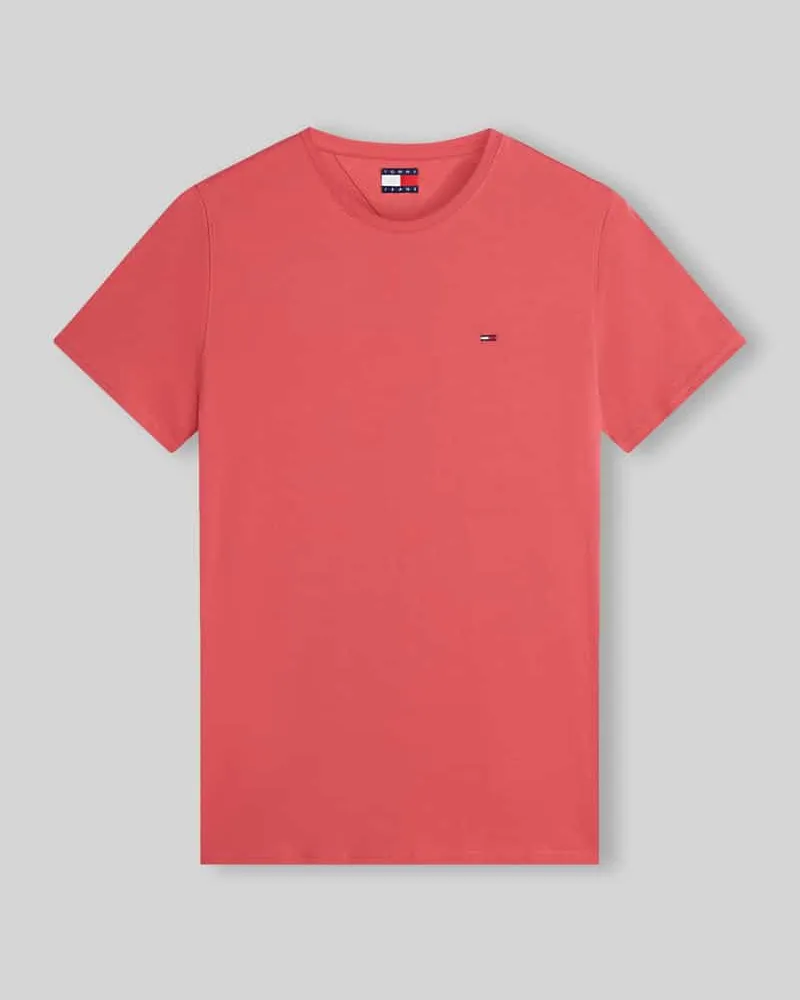 Tommy Hilfiger Regular Fit T-Shirt aus reiner Baumwolle Rot