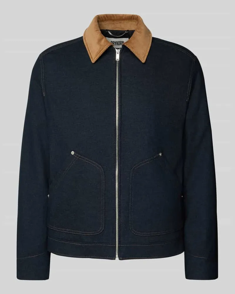 Drykorn Jeansjacke mit Umlegekragen und Reißverschluss Modell 'RIKALO 