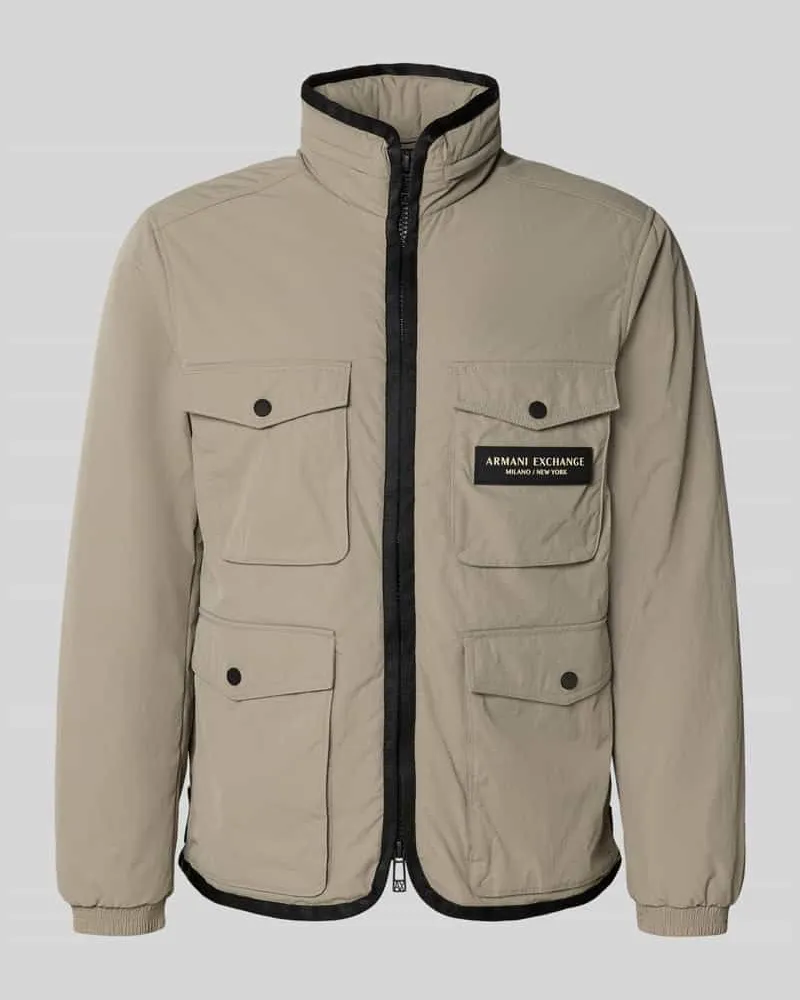 Armani Exchange Regular Fit Jacke mit aufgesetzten Taschen Modell 'BLOUSON Beige