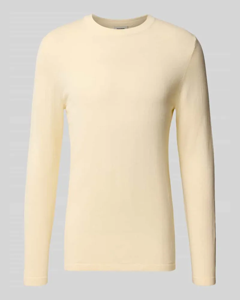 Drykorn Slim Fit Strickpullover aus Baumwoll-Woll-Mix Beige