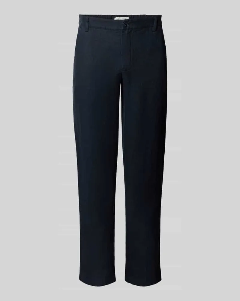 Casual Friday Regular Fit Leinenhose mit Gürtelschlaufen Modell 'Pandrup 
