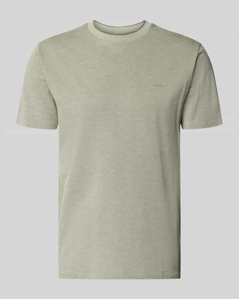 Gant T-Shirt mit Rundhalsausschnitt und Label-Stitching Oliv