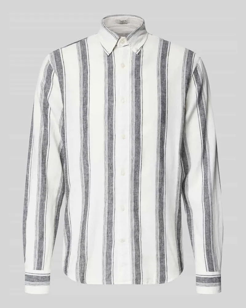 Gant Regular Fit Freizeithemd aus Leinen-Baumwoll-Mix mit Kentkragen Black