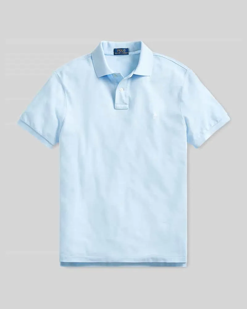 Ralph Lauren Slim Fit Poloshirt aus reiner Baumwolle Hellblau