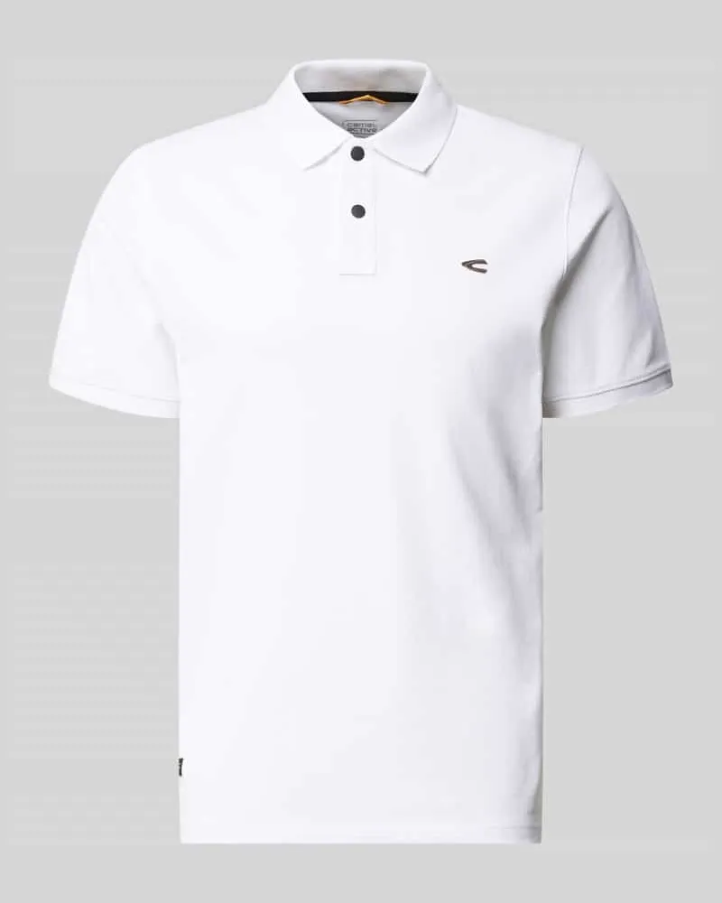 Camel Active Regular Fit Poloshirt in unifarbenem Design Weiss