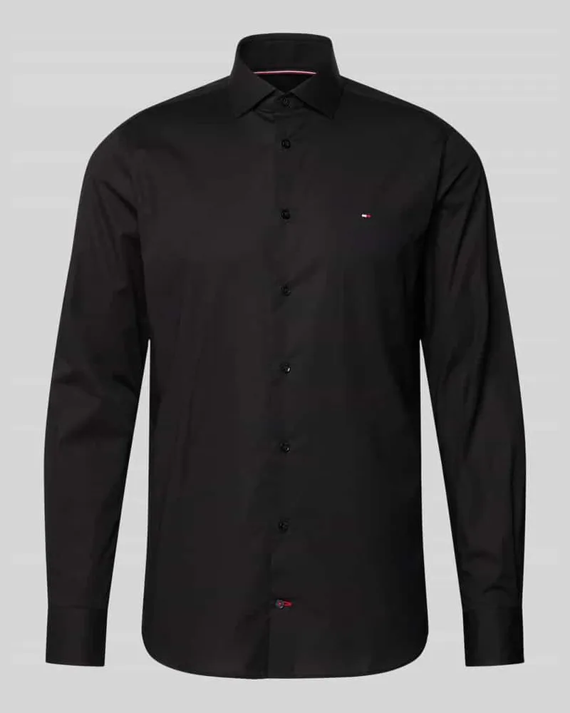 Tommy Hilfiger Slim Fit Businesshemd aus Baumwoll-Mix Black