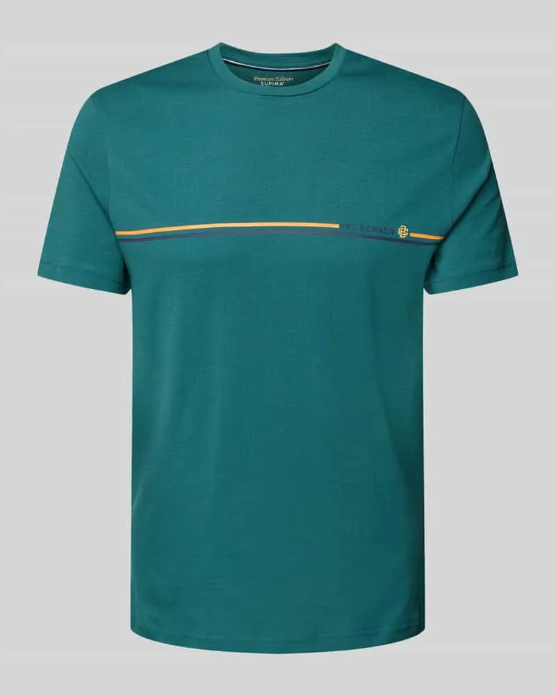 Christian Berg T-Shirt mit Label-Print Metallic