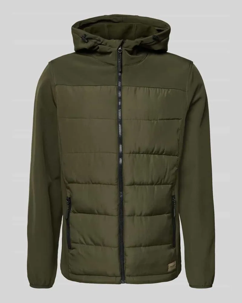 Blend Softshelljacke mit Steppnähten Modell 'EVIAN Oliv