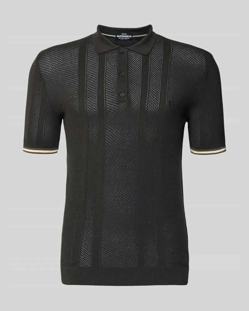 Superdry. Poloshirt mit Label-Stitching Black