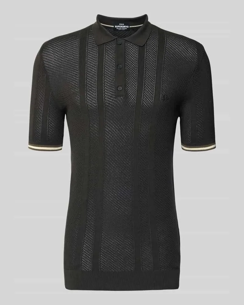 Superdry. Poloshirt mit Label-Stitching Black