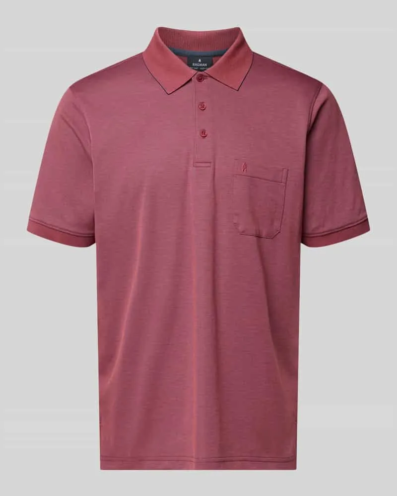 Ragman Relaxed Fit Poloshirt aus Baumwoll-Mix Aubergine