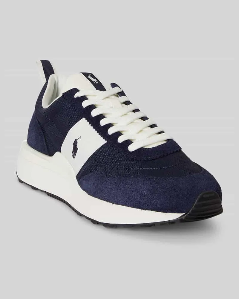 Ralph Lauren Low Top Sneaker aus Veloursleder Dunkelblau