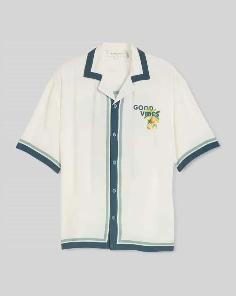Tom Tailor Loose Fit Freizeithemd aus reiner Viskose Weiss