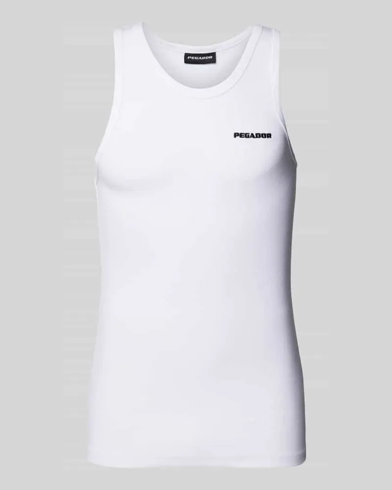 PEGADOR Tanktop mit Label-Stitching Weiss